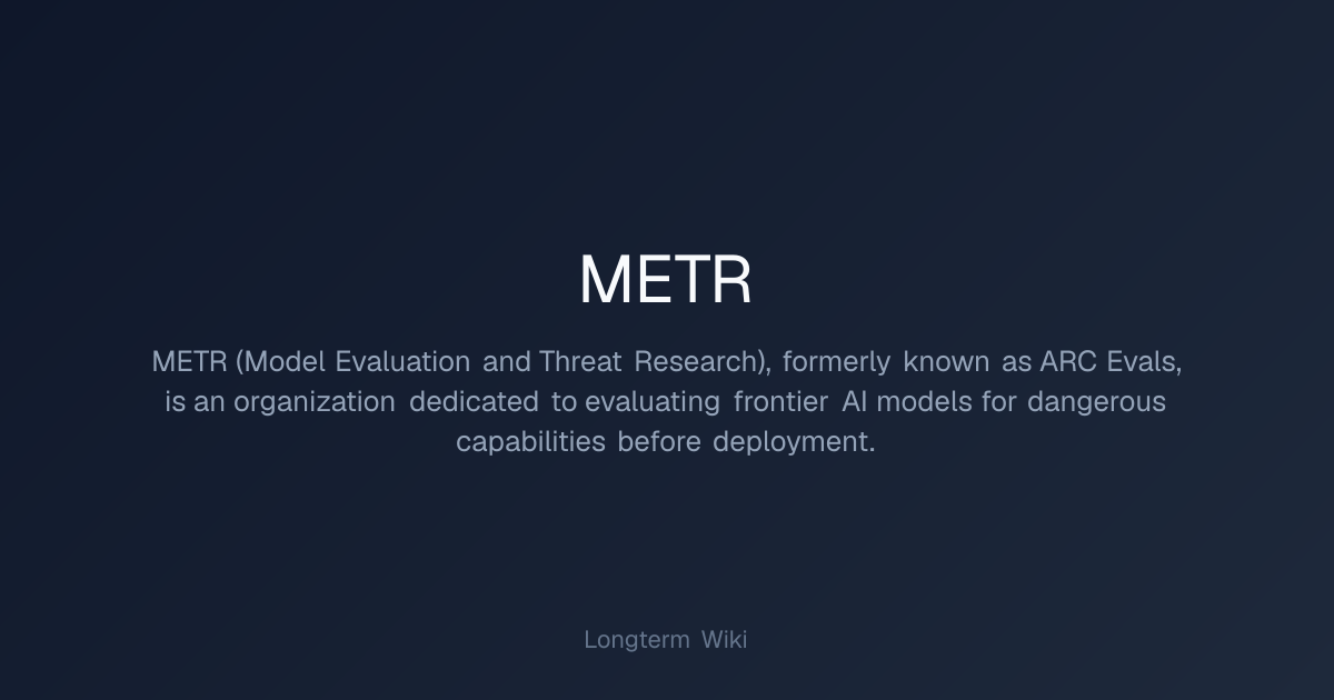 METR | Longterm Wiki