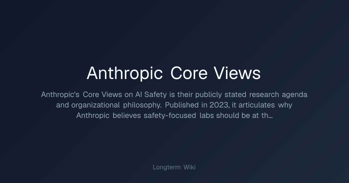 Anthropic Core Views | Longterm Wiki