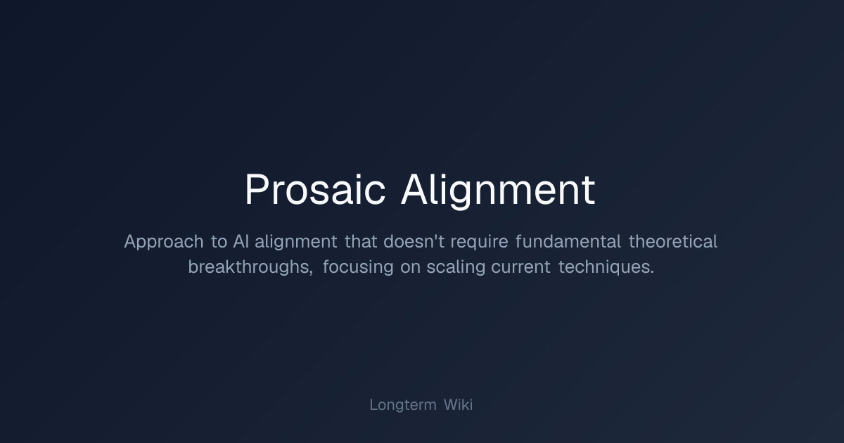 Prosaic Alignment | Longterm Wiki