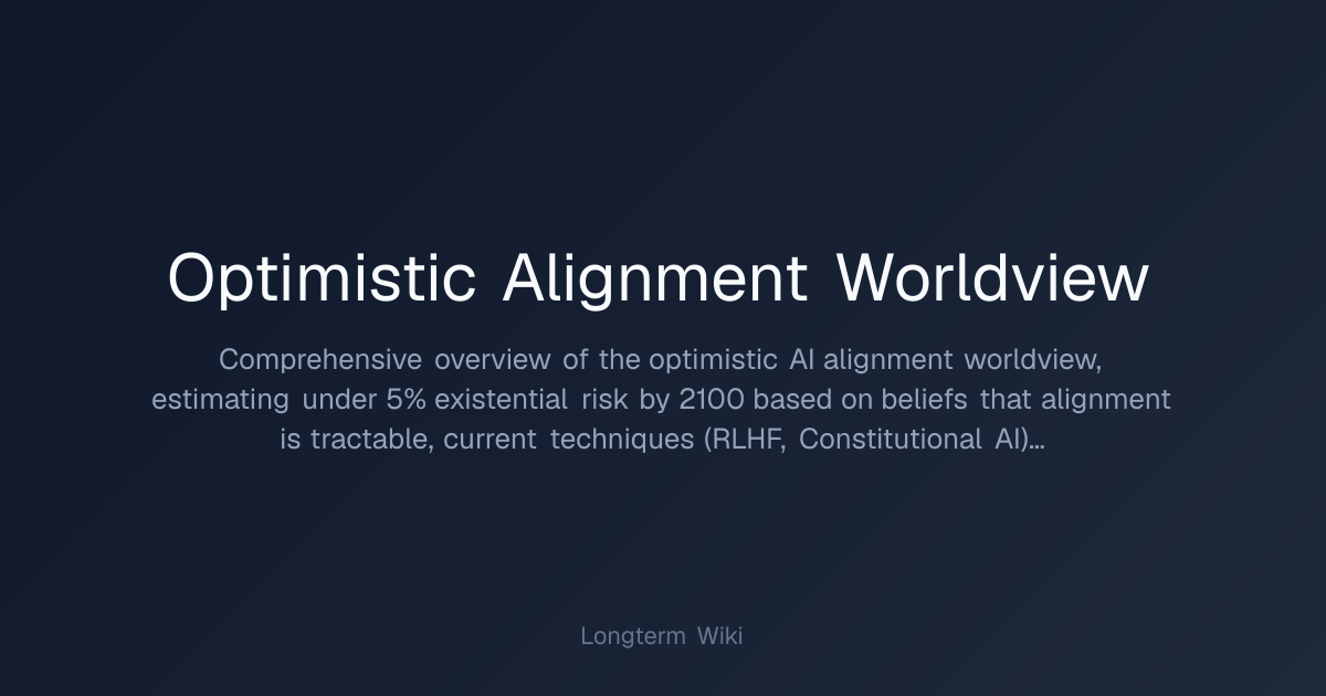 Optimistic Alignment Worldview | Longterm Wiki