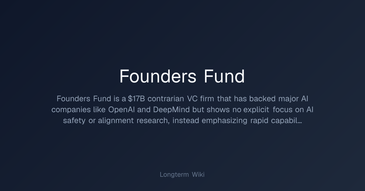 Founders Fund | Longterm Wiki