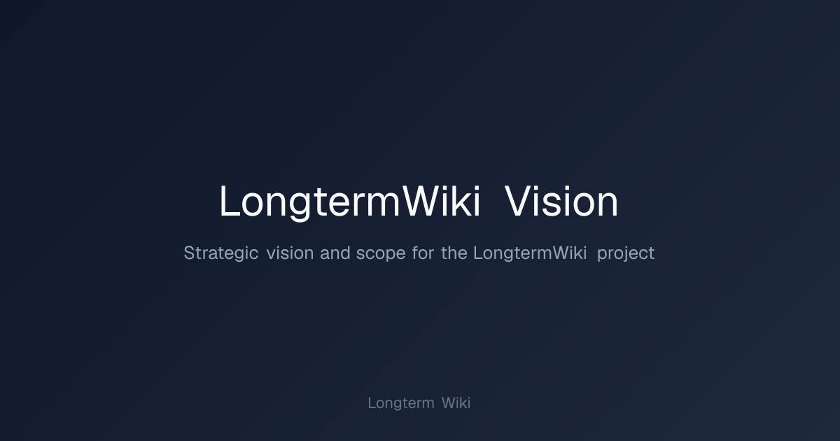 LongtermWiki Vision | Longterm Wiki